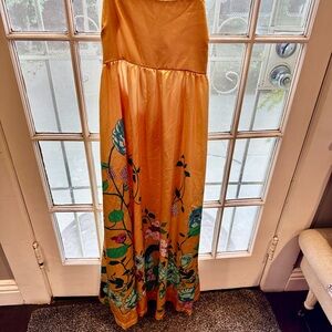 Floral Orange Maxi Skirt